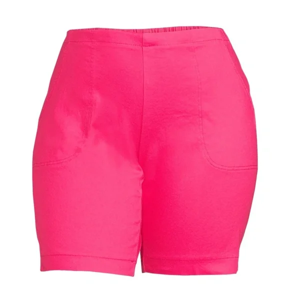 Just My Size Women’s Plus Size Bright Rose Pocket Shorts 2X NEW - Picture 4 of 8